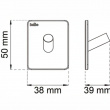 Hook, Self-adhesive, HABO EDGE, 3,8 x H 5 cm