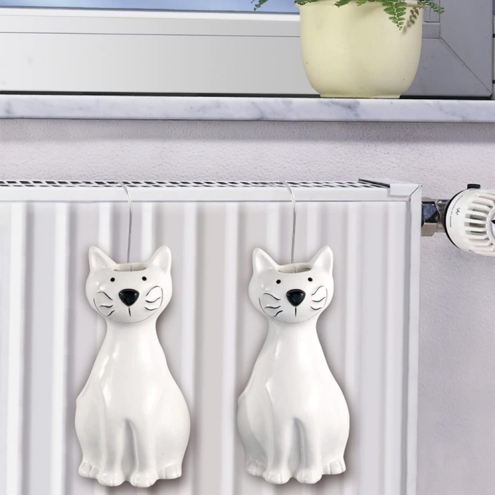 Hanging humidifier, Ceramic, Set of 2, NICE WHITE CATS, White in the group Storage / Laundry and care at SmartaSaker.se (41667)