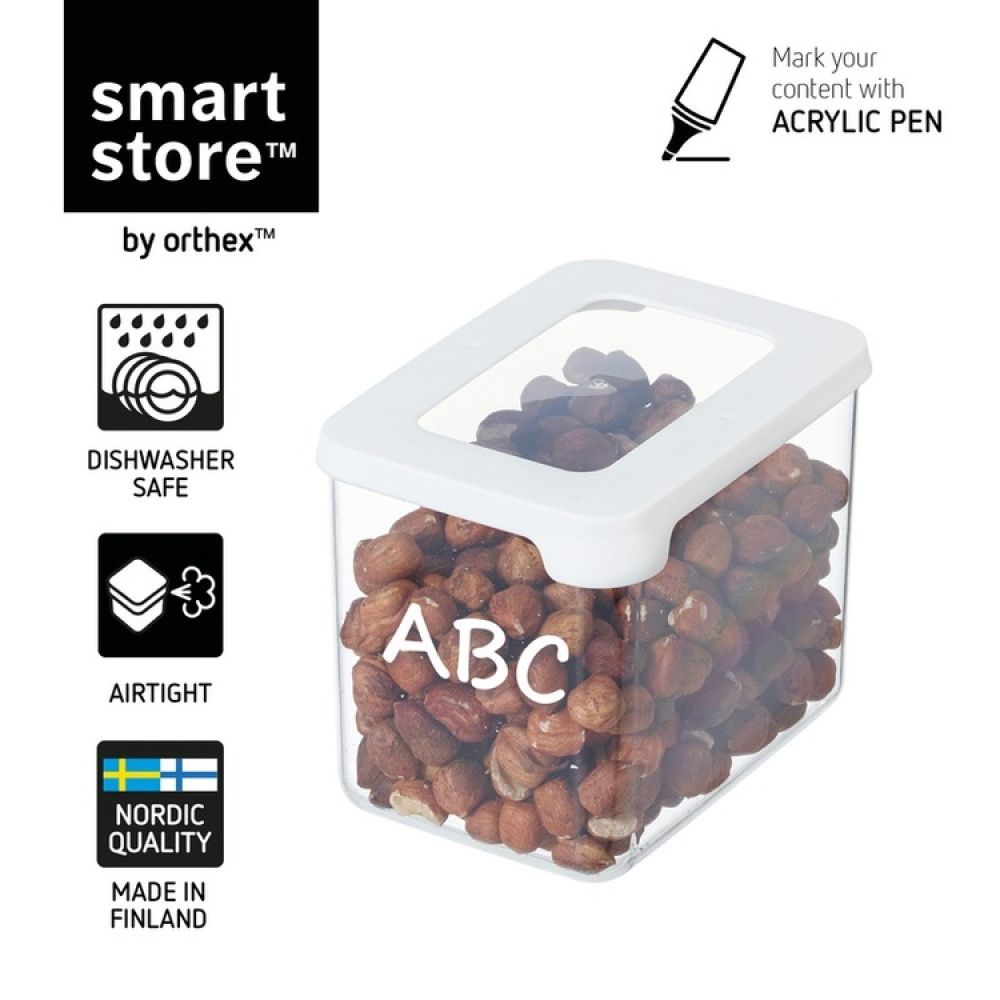 Transparent container, Airtight, 0,8 L, VISION, Clear / White in the group Storage / Kitchen storage / Storage jars / SmartStore storage jars at SmartaSaker.se (41672)