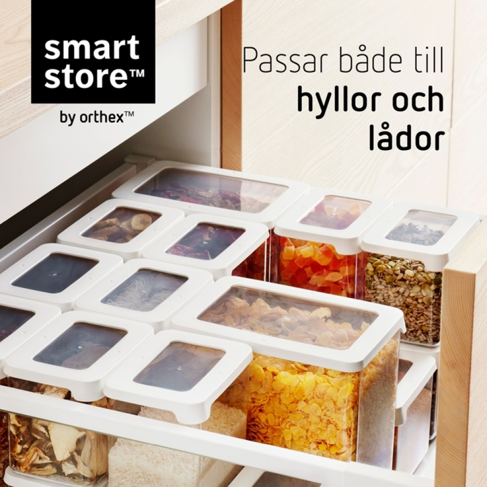 Transparent container, Airtight, 0,8 L, VISION, Clear / White in the group Storage / Kitchen storage / Storage jars / SmartStore storage jars at SmartaSaker.se (41672)