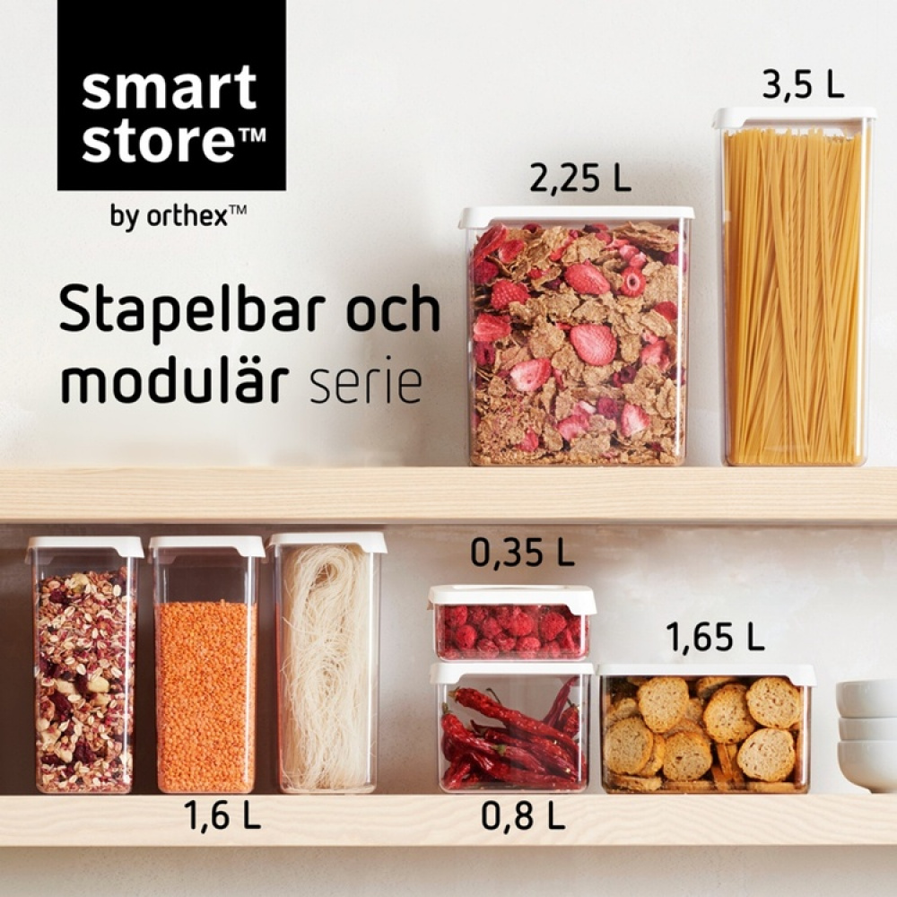 Transparent container, Airtight, 0,8 L, VISION, Clear / White in the group Storage / Kitchen storage / Storage jars / SmartStore storage jars at SmartaSaker.se (41672)