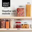 Transparent container, Airtight, 0,8 L, VISION, Clear / White