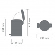 Trash Can / Pedal Bin, 3 L, BRABANTIA NEWICON, Ø 17 x H 26,4 cm