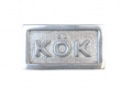Sign with frame, KÖK, 6,5 x 3,5 cm, Exmez, Sand-cast aluminum