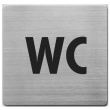 Sign, Self-adhesive, Pictogram, WC, 9 x 9 cm, Stainless steel