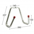 Hose holder, 2-hook, HABO, Steel
