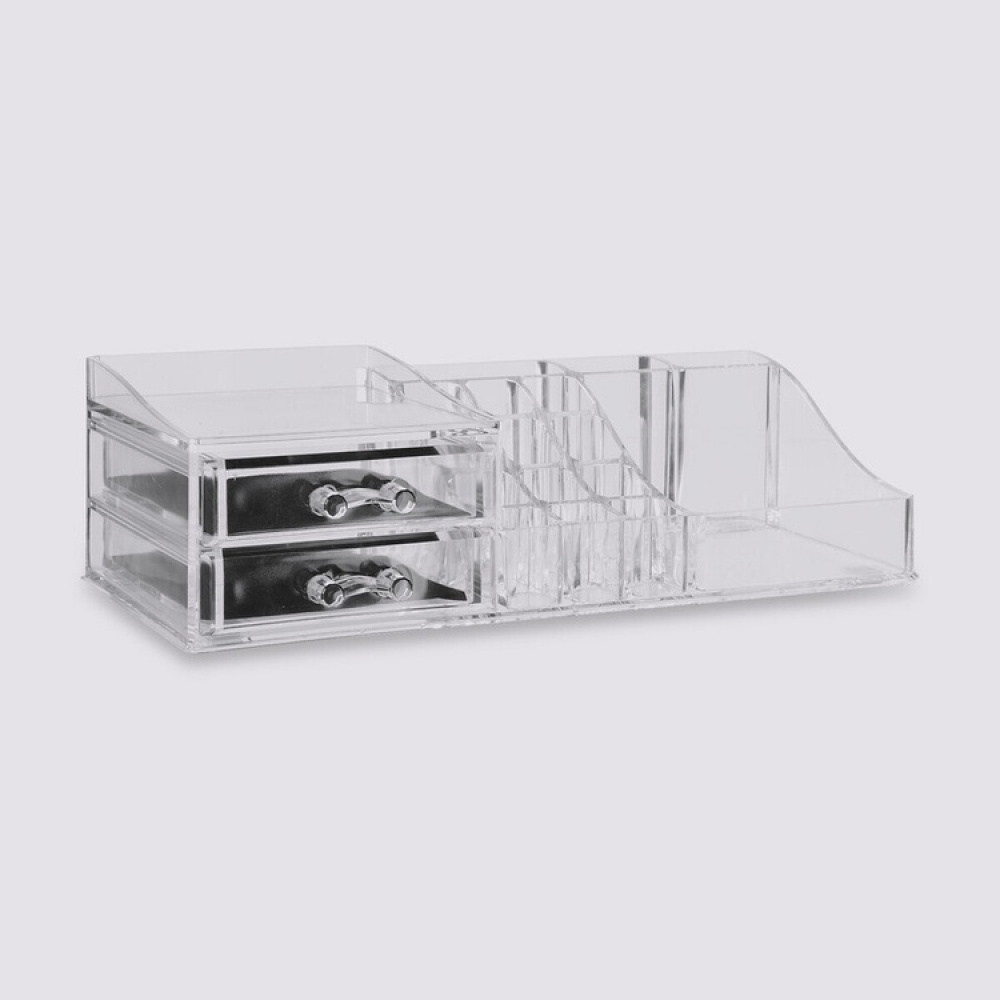 Make-up organizer with drawers, SELENA, 30,6 x 9 x 15,3 cm, Clear in the group Storage / Bathroom storage / Makeup storage at SmartaSaker.se (42678)