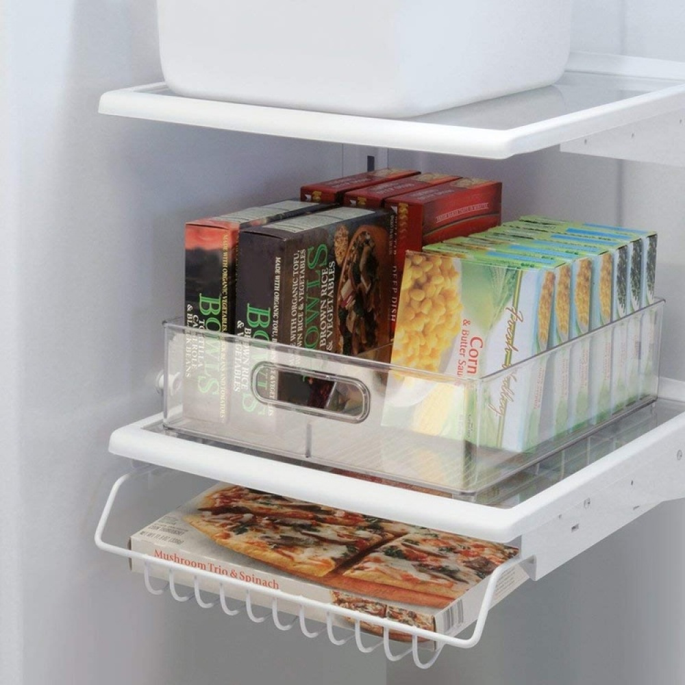 Stackable storage box with divider and handle, KITCHEN BINZ, 30,5 x 36,8 x H10,2 cm, Clear in the group Storage / Kitchen storage / Kitchen cabinet organizers at SmartaSaker.se (42799)
