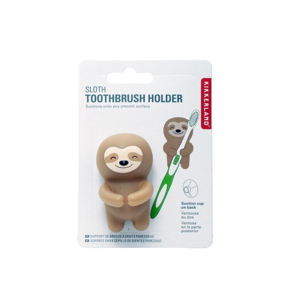Toothbrush holder with suction, SLOTH, 4 x 5 x H 6 cm, Brown in the group Storage / Bathroom storage at SmartaSaker.se (42933)